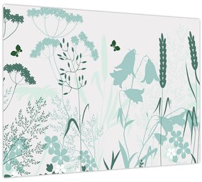 Tablou pe sticlă - Vector pajiște (70x50 cm)