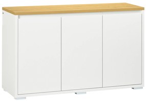 HOMCOM Bufet de Bucătărie, Dulap Depozitare cu 3 Uși, Rafturi Reglabile, Design Modern pentru Living, Hol, Alb | Aosom Romania