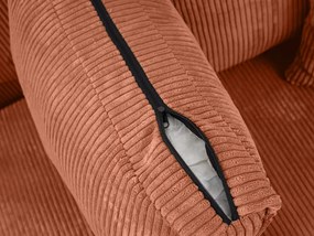 Canapea colt extensibila SMART COSARO teracota, cu colt bilateral + 2 perne CADOU