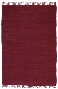 vidaXL Covor chindi țesut manual, bumbac, 80 x 160 cm, roșu burgund