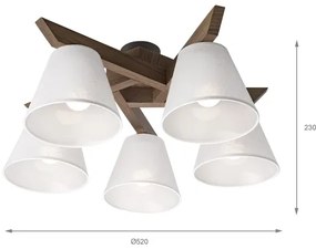 Lustră LED aplicată Brilagi ANTHONY 5xE14/40W/230V stejar nuc/alb