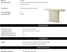 Consola design LUX pentru Exterior, Charles