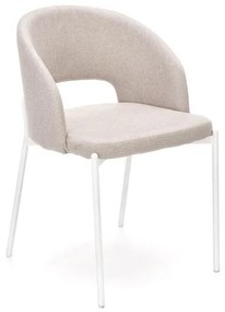 Scaun textil K486 bej-alb - H 77 cm