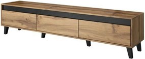 Comoda TV NORD, stejar wotan/gri antracit, PAL laminat, 185x38x42 cm