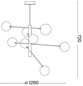 Lustră LED pe tijă Ideal Lux EQUINOXE 8xG4/2W/230V d. 128 cm crom/fumuriu