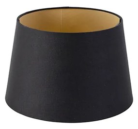 Abajur din bumbac negru cu interior auriu 25/20/16