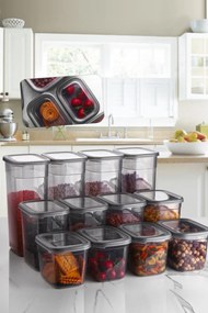 Set cutii de depozitare (12 piese), Hermia, Culoare: Antracit