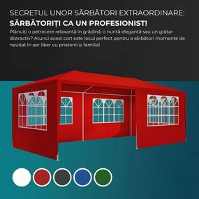 Cort de petrecere NEAPOL, 3x6m, roșu Jurhan