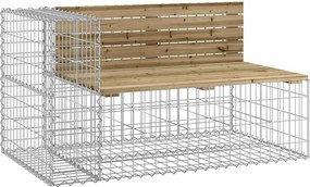 vidaXL Bancă de grădină design gabion 122x71x65,5cm lemn pin impregnat