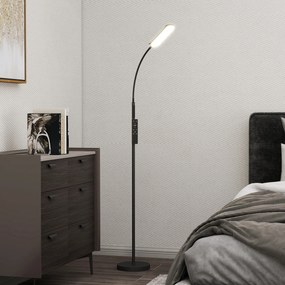 HOMCOM Lampadar de podea de salon cu telecomandă, control tactil, temperatură culori și luminiozitate reglabile, negru | Aosom Romania