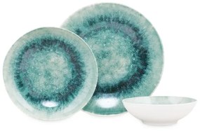 Set de veselă din porțelan, 18 piese, albastru