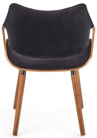 Scaun K396 material catifea negru nuc