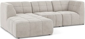 Colțar bej cu tapițerie din catifea (cu colț pe partea stângă/cu șezlong) Aloha – Makamii