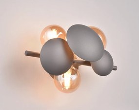 Aplică de perete gri-auriu Bubble – Trio Select