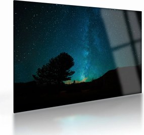Tablou pe sticlă cu cerul nocturn și stele (70x50 cm)