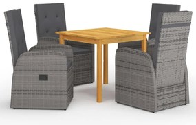 vidaXL Set mobilier de grădină, 5 piese, gri