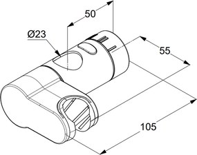 Suport glisant para dus Kludi montare pe bara crom lucios