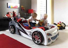 Pat copii auto BRAP BRAP cu SALTEA PAT COPII