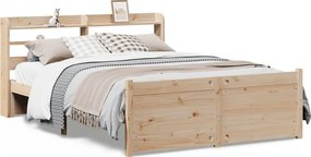 vidaXL Cadru de pat cu tăblie, 160x200 cm, lemn masiv de pin