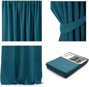 Draperie AmeliaHome Pleat, 140 x 270 cm, albastru