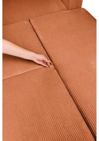 Colțar portocaliu extensibil cu tapițerie din catifea reiată (cu colț pe partea dreaptă/în formă de "U") Tori – Bonami Selection