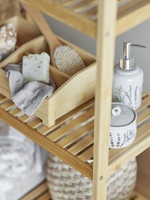 Set dispenser săpun lichid și pahar din ceramică cu flori de câmp aplicate manual, D8×H11/D8×H18 cm, „Bea"