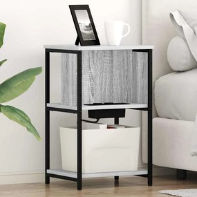 vidaXL Dulap de noapte 2 pcs sonoma gri 38 x 31 x 61 cm Lemn compozit