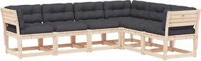 vidaXL Set canapele de grădină cu perne, 6 piese, lemn masiv de pin