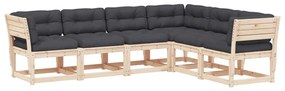 3217025 vidaXL Set canapele de grădină cu perne, 6 piese, lemn masiv de pin