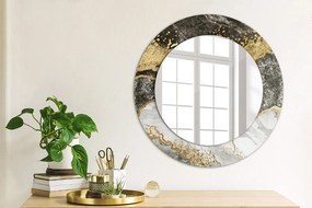 Oglinda rotunda decor perete Marmură și aur fi 50 cm