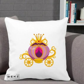 Perna Decorativa Trasura Regala Aurie, 40x40 cm, Alba Mata, Husa Detasabila, Perna Inclusa, BEKZ®
