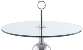 Măsuță de cafea rotunda din sticla 70 cm argintiu