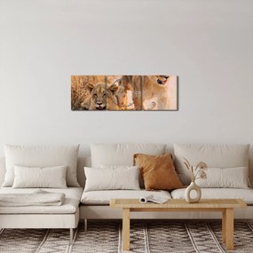 Tablou - Pui de leu (cu ceas) (90x30 cm)