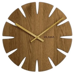 Ceas de stejar Vlaha VCT1013, diam. 32,5 cm, auriu