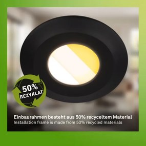Briloner 7589035 – Set 3x spoturi LED KLIRA, compatibile cu dimmer, încastrate pentru baie, 4,9W, 230V, IP44, negru