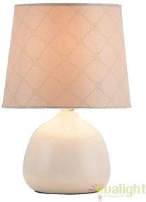 Veioza, lampa de masa, finisaj bej, diametru 18cm, Ellie 4380 RX