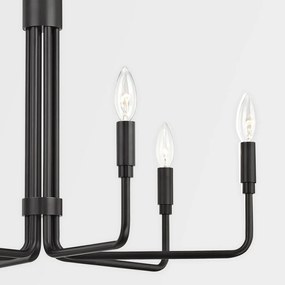 Candelabru design minimalist BRIGITTE bronz antichizat, cu 6 surse de lumina