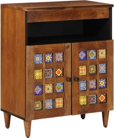 vidaXL Bufet cu depozitare castan 60 x 33 x 75 cm Lemn de mango solid