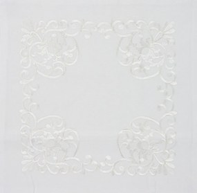 Husa de perna decorativa FLOWERING MEADOW 40x40 cm, alba
