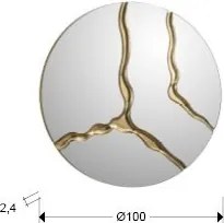 Oglinda rotunda design decorativ Surcos aurie