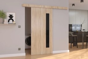 Ușă glisantă GELA (Latime: 86 cm, Culoare: Sonoma /Negru Lacobel)