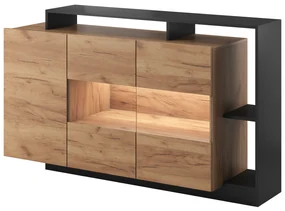 Comodă Alvera (Stejar craft auriu + antracit). 1041167
