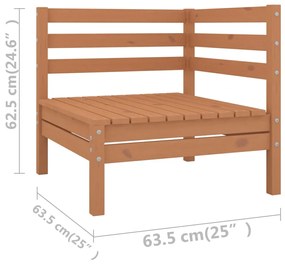 Set mobilier de gradina, 6 piese, maro miere, lemn masiv de pin maro miere, 1