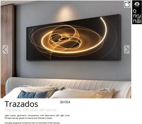 Tablou de perete decorativ cu iluminat Trazados