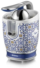 Presa electrica pentru citrice Ariete VINTAGE JUICER 0413/0C, 85W, Corp metalic, Functionare silentioasa, 2 atasamente, Alb/Albastru
