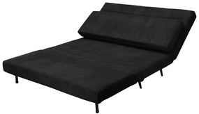 Canapea gri antracit extensibilă cu tapițerie din catifea reiată 140 cm Mallory – Støraa