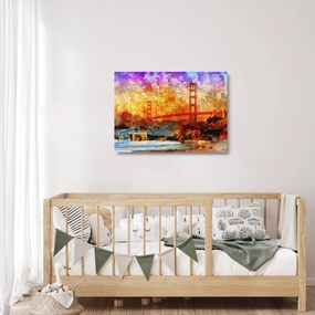 Tablou pe sticlă - Golden Gate, SanFrancisco, California (70x50 cm)