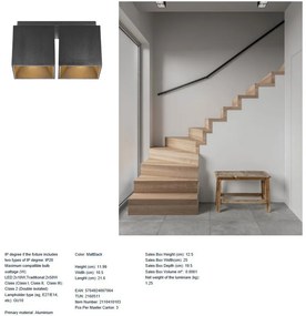 Corp aplicat cu 2 spoturi design modern ETHAN negru