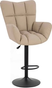 HR650W Scaun Crem Piele Ecologica Premium Soft cu Bază Neagră