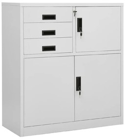 vidaXL Dulap de birou, gri deschis, 90x40x102 cm, oțel
